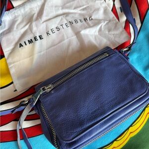 Aimee Kestenberg Royal Blue Leather Shoulder Bag